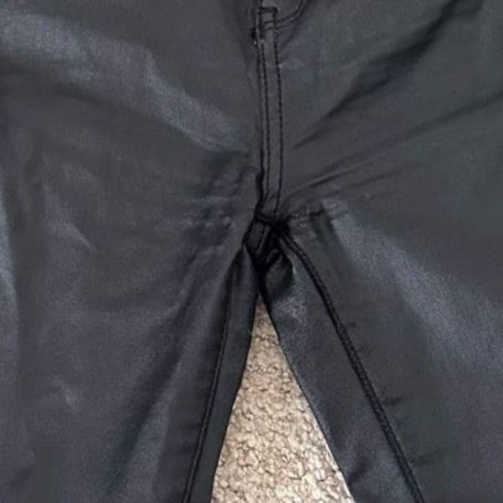 Edikted Black Faux Leather Stretch Flare Pants High Waisted Coated Medium - Picture 5 of 9